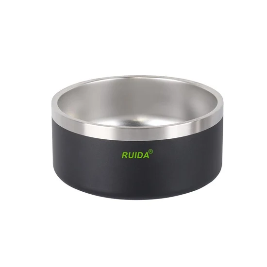 Vente en gros 64 oz en acier inoxydable à double paroi Pet Cat Dog Bowl Bol d'alimentation